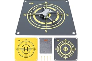 CQT Drone Landing Pad Universal Waterproof Weighted Portable Fast-Foldable Helipad Launch for DJI Mavic 3 Pro/Mini 2 SE/Air 2 2S/Mini 3 4 Pro/Mavic 2/Holy Stone/FPV/Avata 2/RC Quadcopters Accessories (55CM Yellow+Dark Gray)