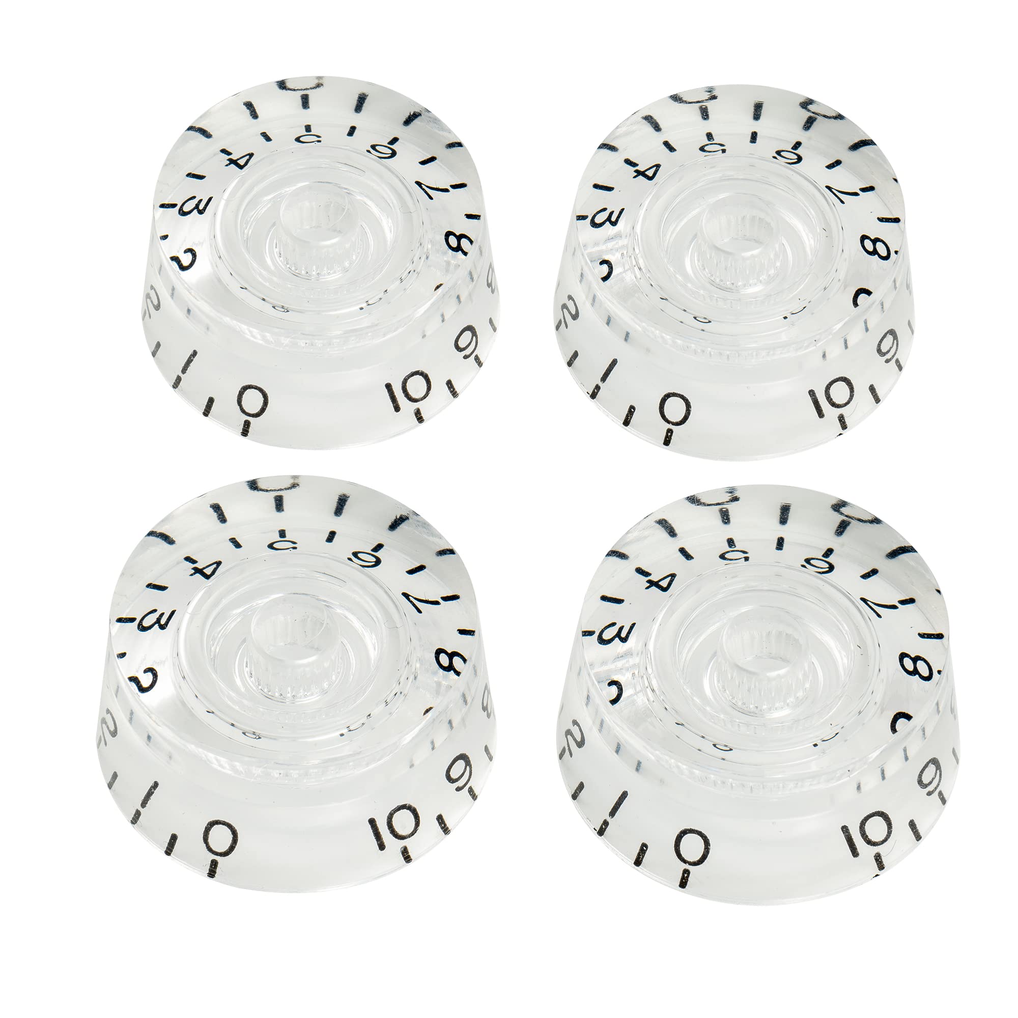 Musiclily Pro Left Handed Imperial Inch Size Guitar Speed Control Knobs for USA Made Les Paul Style,Transparent (Set of 4)