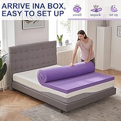 SINWEEK 3 Inch Gel Memory Foam Mattress Topper