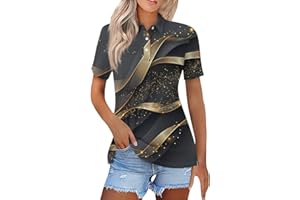 SHUSUEN Polo Shirts for Women Short Sleeve Collared Work Tshirts Business Casual Button Down Blouses Summer Trendy Tops 2025