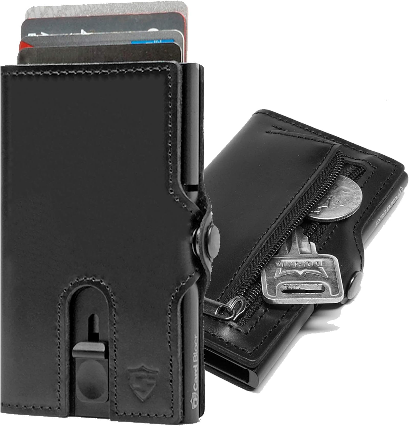 Card Blocr Credit Card Holder Slim Wallet with Zipper Pocket RFID Blocking Card Wallet