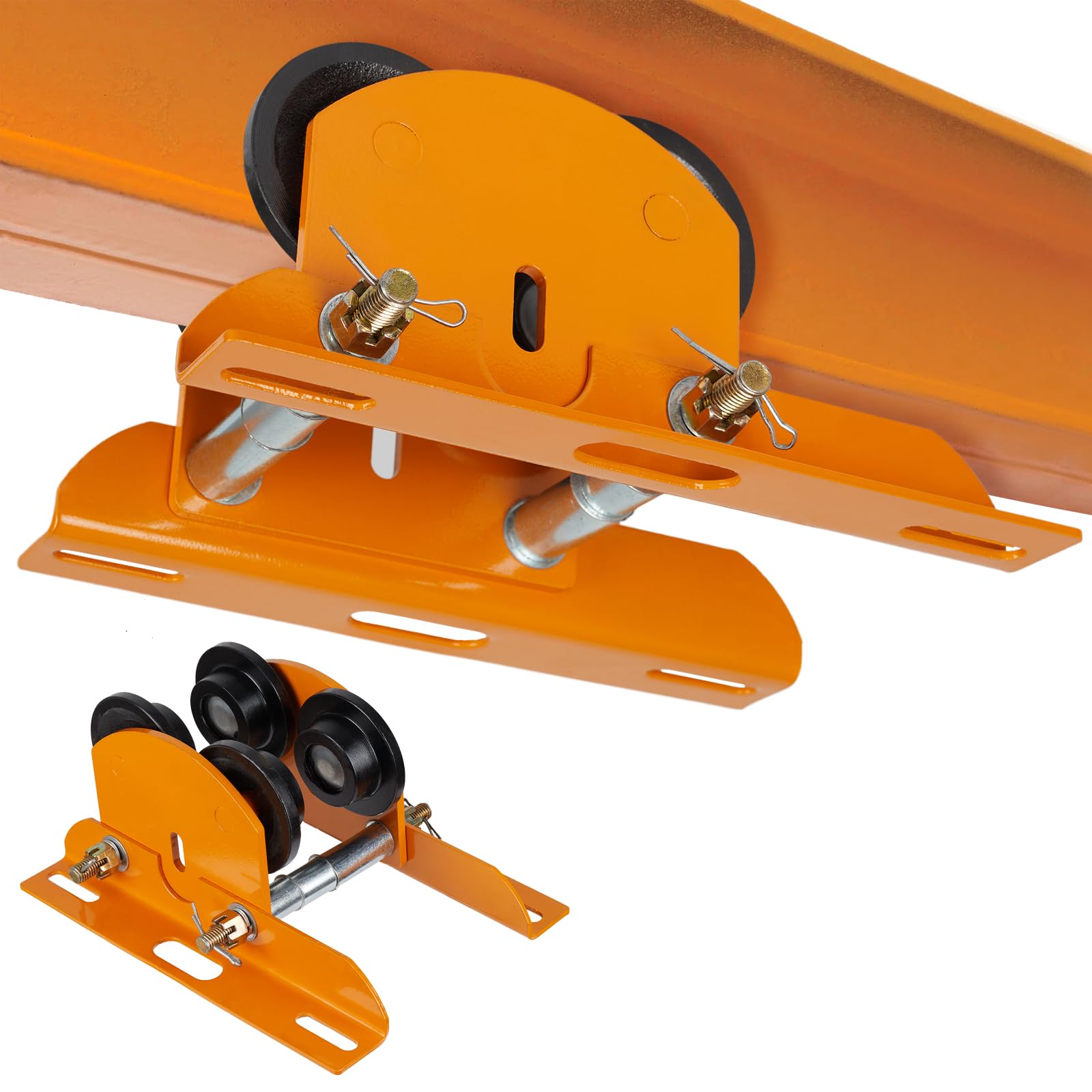 Photo 1 of Heavy Duty I-Beam Trolley for Electric Hoist, Hoist Beam Trolley 1/2 Ton with Dual Track Rollers, Adjustable Flange for I-Beams, Push Geared Overhead Heavy Duty Wheels Wide Flange (0.5 Ton 4 Wheel)