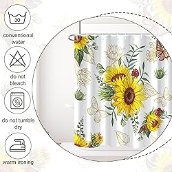 AWERT Vibrant Sunflower Shower Curtain for