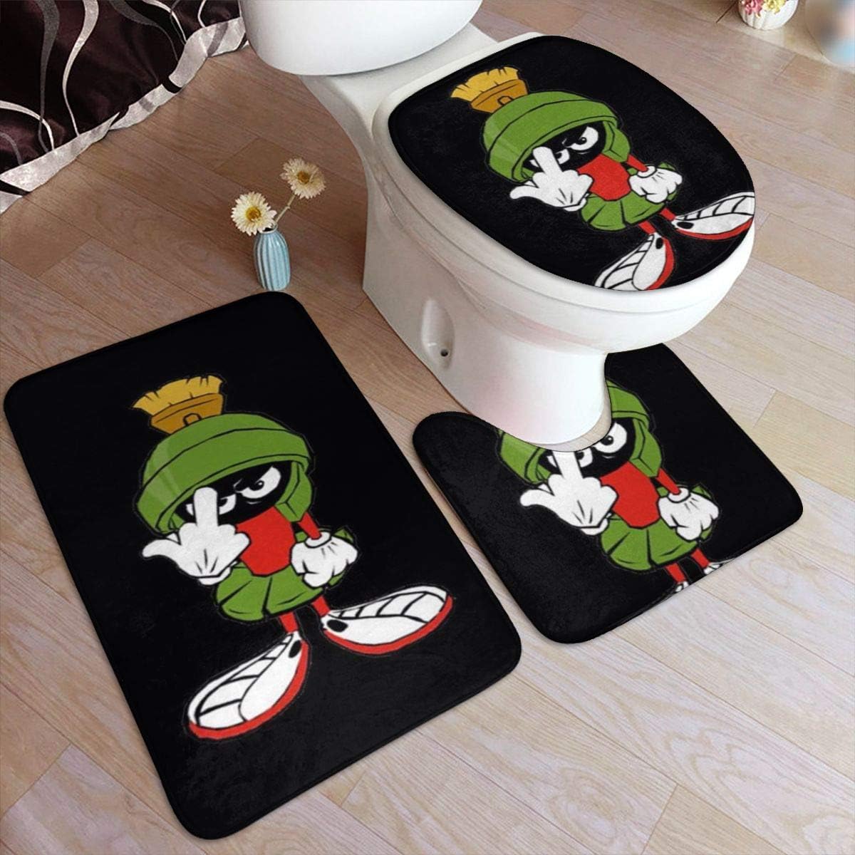 W1nW1n Marvin The Martian Bath Mat Mats Anti-Skid Absorbent 3 Piece Toilet Mat Set 19.5"" x 31.5