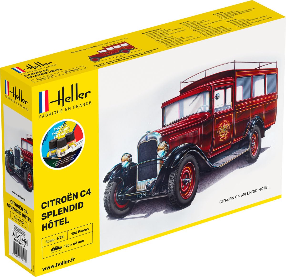 Heller 56713 Car Model Kit for Citroen C4 Splendid Hotel 1:24