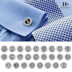 HAWSON A-Z Initial Cufflinks for Men and Women with