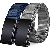 WONDAY 2 Pack Ratchet Belts for Men – Nylon Web Belts with Quick Release Buckle for Golf Work Casual Tactical Use