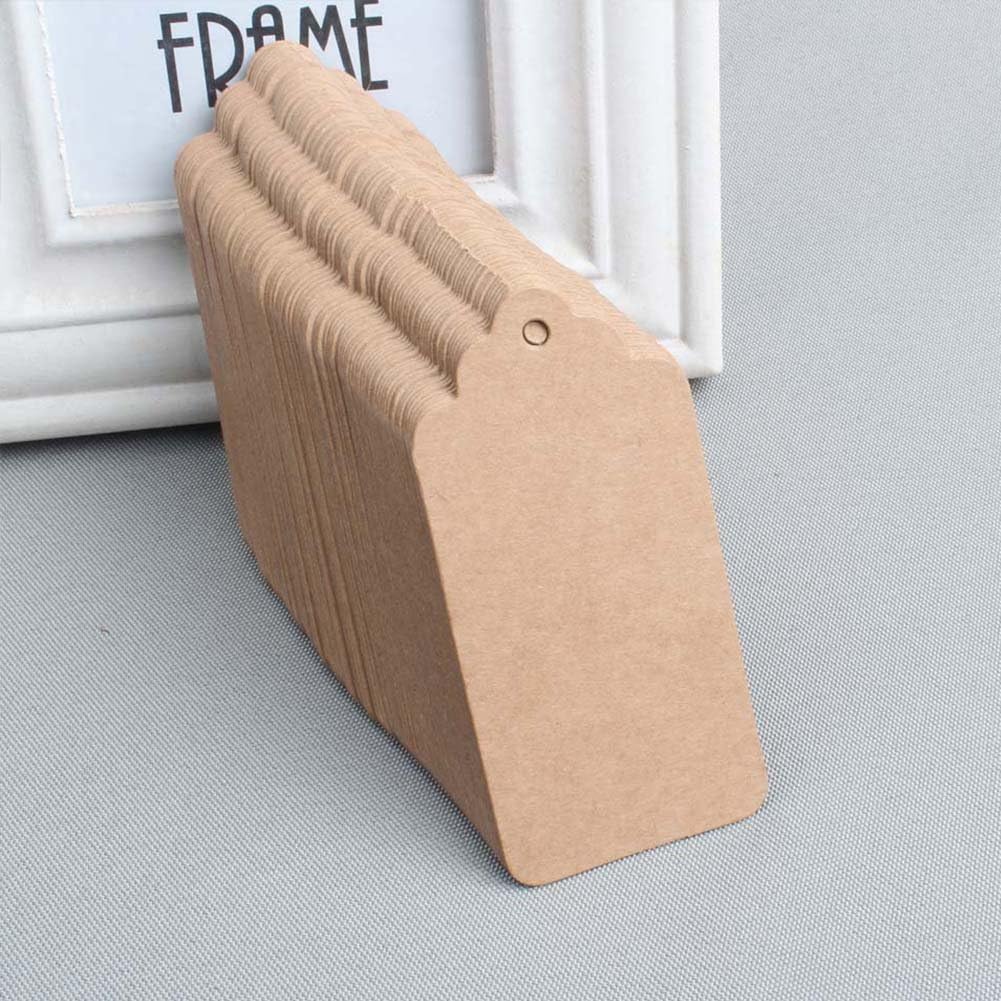 100pcs Kraft Paper Gift Tags with Free 100 Root Natural Jute Twine(Water Ripple): Arts, Crafts & Sewing