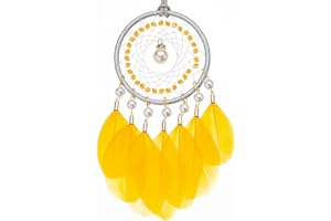 HOLSM-III Mini Dream Catchers - Goose Feather with Luxury Pearl, Natural Leather, Handmade Small Dreamcatcher for Bedroom, Dream Catcher for Girls, Dream Catchers for Boys, Dream Catcher Wall Decor