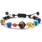 Fesciory Solar System Bracelet for Women, Universe Galaxy Beaded Jewelry | Natural Stone Beads, Universe Galaxy Design, Guardian Star Charm, Adjustable Fit, Birthday &amp; Astronomy Planet Gifts for Loves