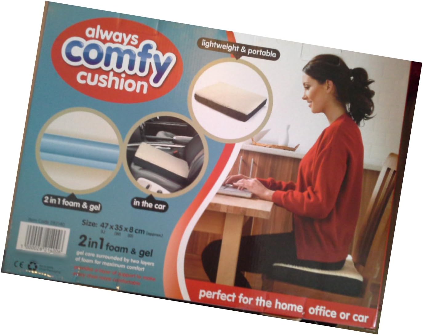 Always Comfy cushion - Gel and foam filled fleece cushion - Car, Office, Home, wheelchair - Ease pain