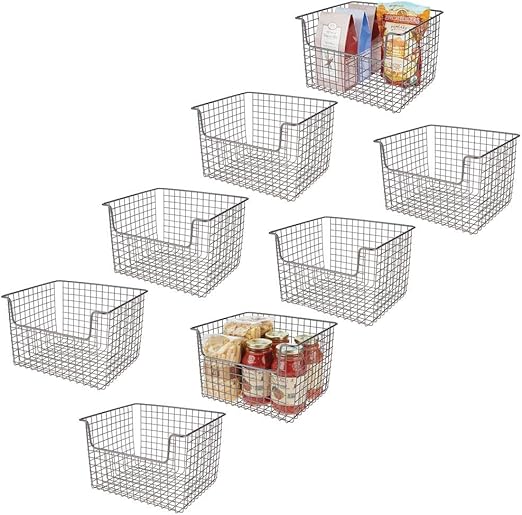 Amazon Com Mdesign Metal Kitchen Pantry Food Storage Organizer