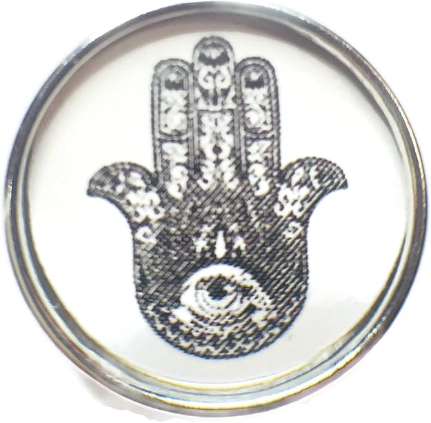 Snap Jewelry Namaste Hinduism Hamsa and Evil Eye Symbol