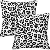 White and Grey Leopard Print Pillow Covers 18x18 in Couch Cheetah Pillow Case Sets of 2 Modern Decorative Square Throw Pillows for Home Living Room Bedroom Bed Cushion Outdoor