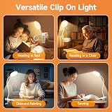 One Fire Clip On Reading Light 3600mAh USB Battery 5 Brightness 5 Colors view 8