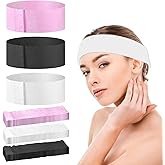 LXUEJIE 30Pcs Disposable Spa Facial Headbands, Non-Woven Stretch Disposable Headbands Soft SkinCare Facials Headwraps for Women Facial Washing Shower Sport Esthetician Adjustable Spa Headband