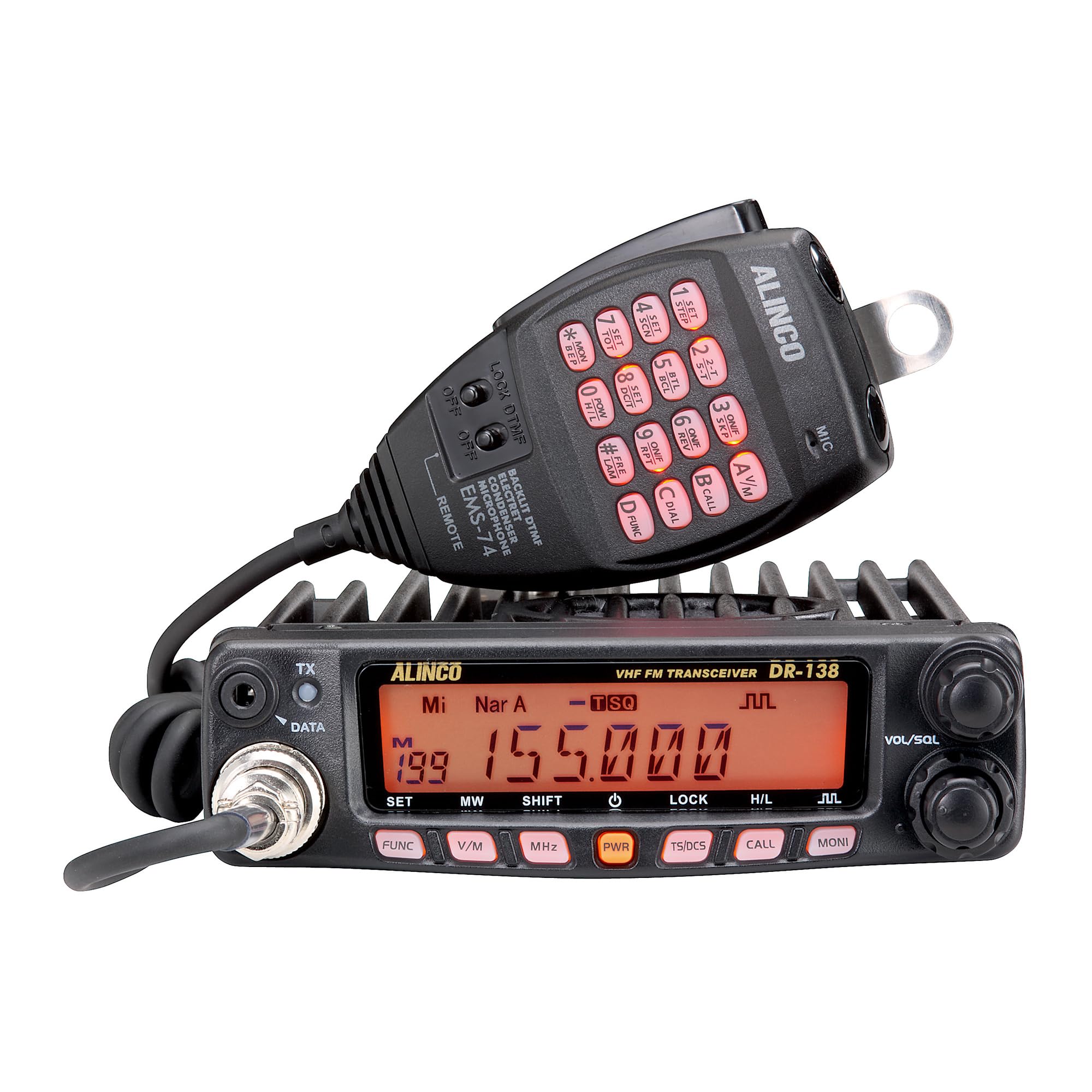 VHF radio station Alinco DR-138HE 144-146MHz, 200 channels, DMTF, 12V