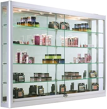 Amazon Com Displays2go Glass Wall Cabinets With Led Lights