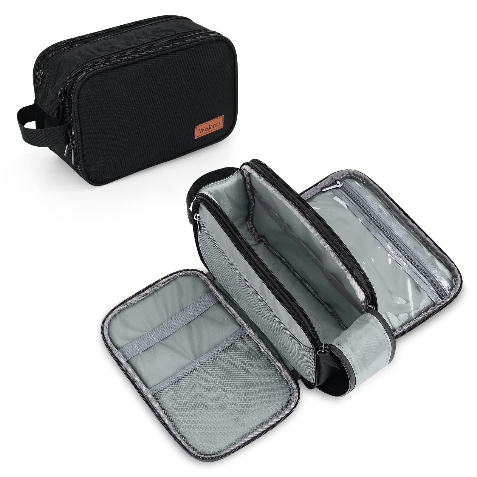 Photo 1 of Wedama Toiletry Bag for Men, Handheld Travel Bag, Waterproof Toiletries, Thickened Polyester Dopp Kit, Toiletries Business Trips and Camping, Black