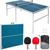 GoSports Mid-Size Table Tennis Game Set - Red or Blue - Indoor/Outdoor Portable Table Tennis Game with Net, 2 Table Tennis Paddles and 4 Balls