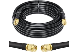 MOOKEERF KMR240 SMA Male to SMA Male Coaxial Cable 50 ohm Coax Ultra Low Loss Antenna Extension for 3G/4G/5G/LTE Network Equipment, GPS, RF Radio (20FT)