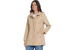 Steve Madden Rain Jacket Women - Waterproof with Hood Anorak Rain Coats for Women Windbreaker Plus Size XS-3X