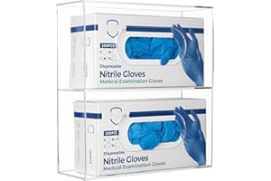 Aphbrada Glove Box Holder Glove Dispenser Wall Mount, Double Acrylic Gloves Dispenser Clear Disposable Glove Holder Glove Rack for Medical Rubber Latex Vinyl Gloves, Tissues Box Holder
