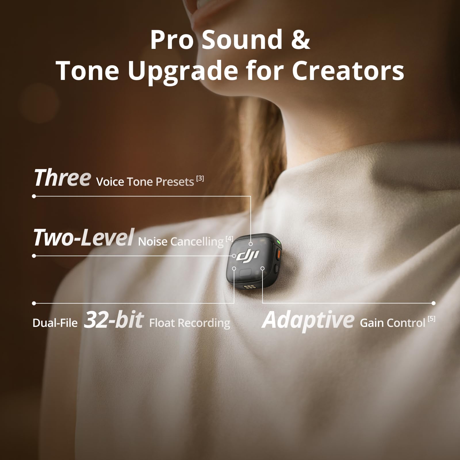 DJI Mic 3 (2 TX + 1 RX + Charging Case), Wireless Microphone for iPhone/Camera/Android, Ultralight, Adaptive Gain Control for Balanced Volume, Dual Band Anti-Interference, 28hrs Use, Vlog