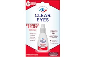 Clear Eyes Redness Eye Relief Eye Drops, Relieves Redness & Calms Irritation, 0.2 Fl Oz