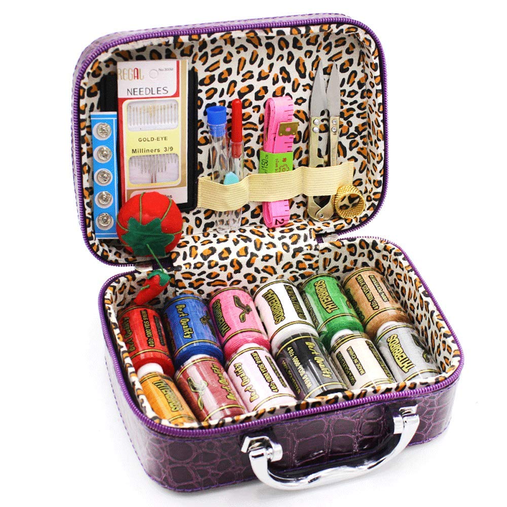 Sewing kit 51 PCS Mini Sewing kit Sewing Kits for Adults Travel Sewing Set Sewing Threads (Purple)