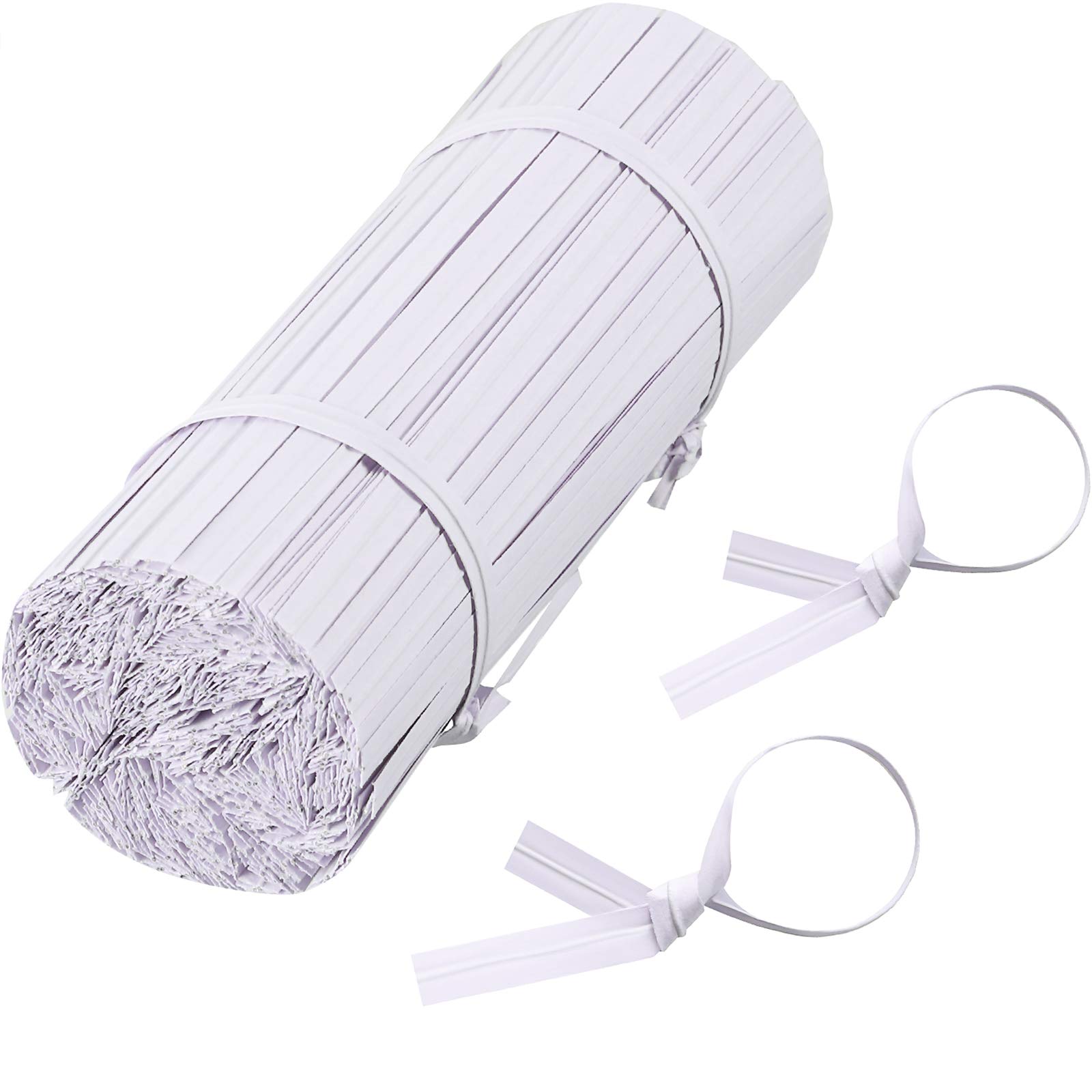 Boao 1000 Pieces Bread Twist Ties Paper Craft Candy Flower Ties for Bags Binding 4 inch (White)