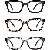 Oprah Style Reading Glasses for men women Square Blue Light Blocking Computer Reader
