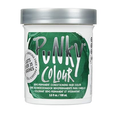 Punky Alpine Green Semi Permanent Conditioning Hair Color, Vegan, PPD and Paraben Free, lasts up to 25 washes, 3.5oz