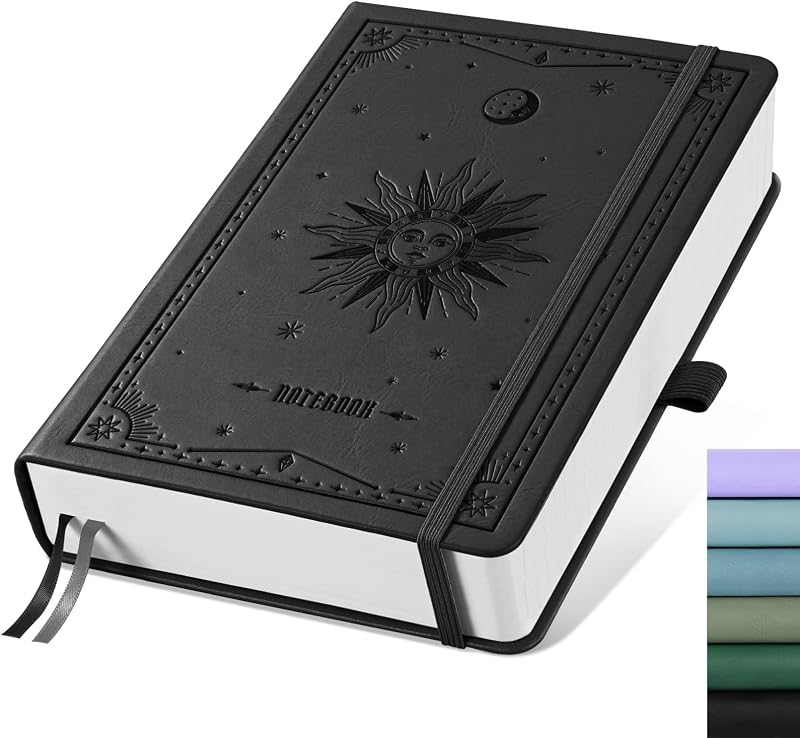 EMSHOI A5 Notebook Blank Journal 320 Pages 100gsm Leather Hardcover 14.5x21cm
