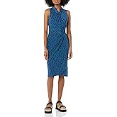 Amazon Essentials Women's Sleeveless Crossover Twist Neck Faux Wrap Dress