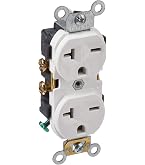 Leviton W5461-W Steckdose – Witterungsbeständig, 20 A / 250 V, Industriequalität, Weiß, Für Außenbereich
