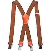Suspenders for Men X Back Adjustable Heavy Duty Clip With 1.6 Inchs Wide Elastic Braces Snaps