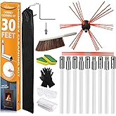 Sealegend 30FT Chimney Sweep Kit Rotary Flexible Cleaning Brush with 9 Rods | Deeply Removes Soot &amp; Creosote for Safer, More Efficient Chimney Cleaning