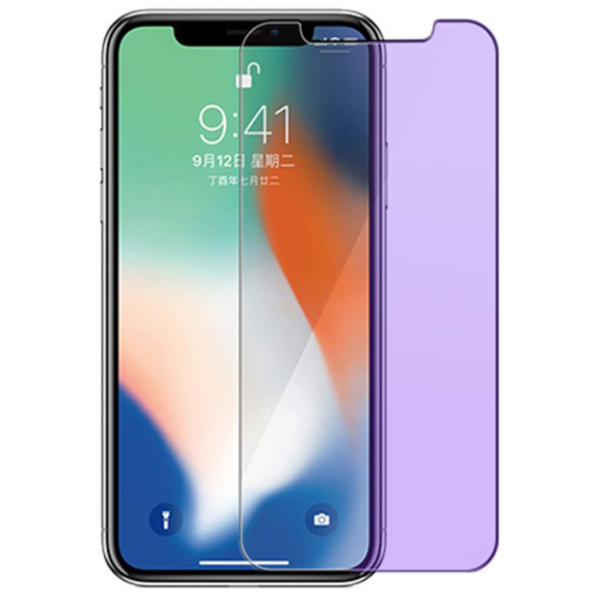 MOTIVE LIFE Anti Blue Screen Protector for iPhone X,2.5D Edge 9H Tempered Glass Protective Film for iPhone XS