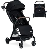 Britax Juniper Compact Stroller, Portable &amp; Lightweight &mdash; Raven Black | On-the-Go Travel Stroller With Effortless FastPack System &amp; One-Hand RapidFold, Built-In Carry Handle, Ventilating Fabrics