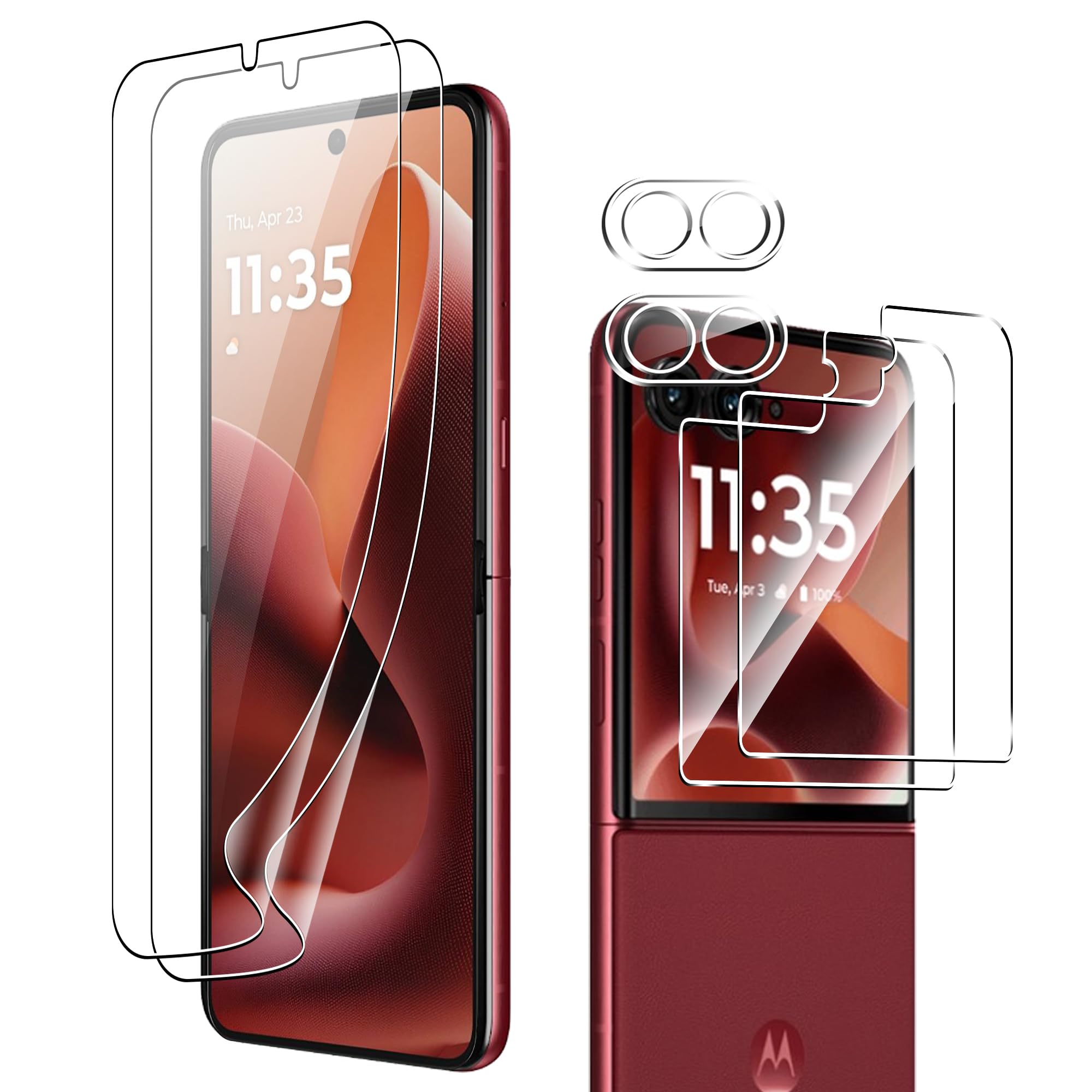 Photo 1 of Suttkue for Motorola Razr Ultra 2025 Screen Protector?Self-Healing TPU Film with Camera Lens Protector,HD,Anti-Scratch, 2+2+2 PACK(not glass)