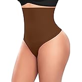 DERCA Tummy Control Thong Shapewear for Women High Waisted Body Shaper Underwear Seamless Shaping Thongs Panties Girdle