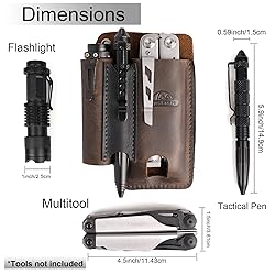 Topstache Leather Multitool Sheath with Belt Clip
