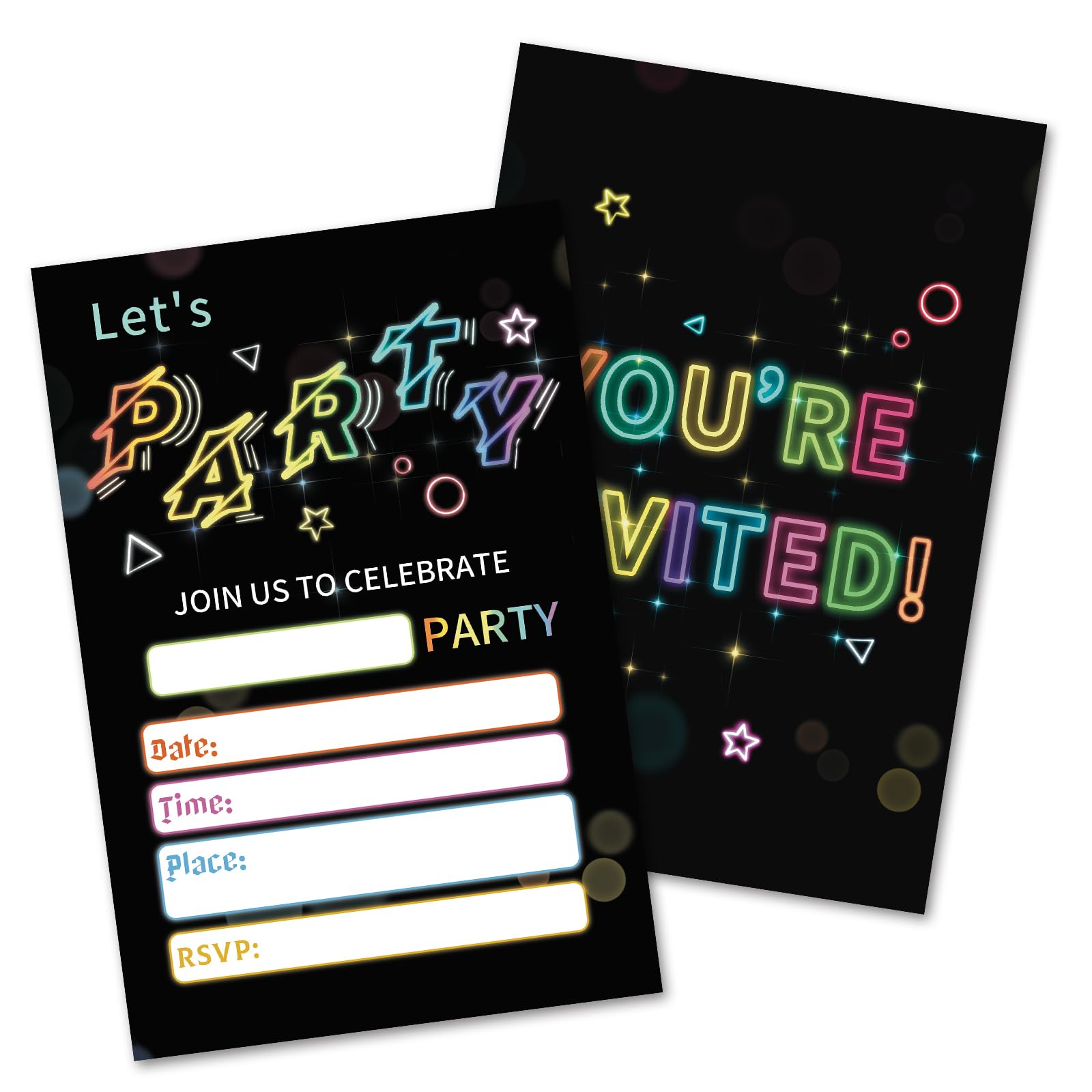 HOMANGA 20Pcs Party Invitations for Kids, Birthday Invitation Cards with Envelopes, Birthday Party Invites for Boys Girls, Childrens Invitation for Any Occasion (10x15cm)