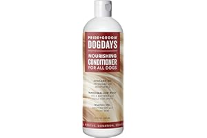 Pride and Groom DogDays Nourishing Dog Conditioner | Tearless, Hypoallergenic Formula for Allergies, Itching & Dry Skin | Natural Detangler for Dogs | Extends Life of Dog Groom | 16 oz