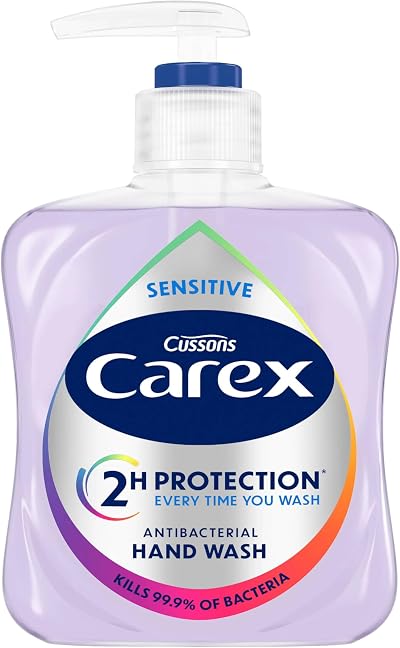CAREX Sensitive Antibacterial Hand Wash 250ml 6 Pack Pump Bottles