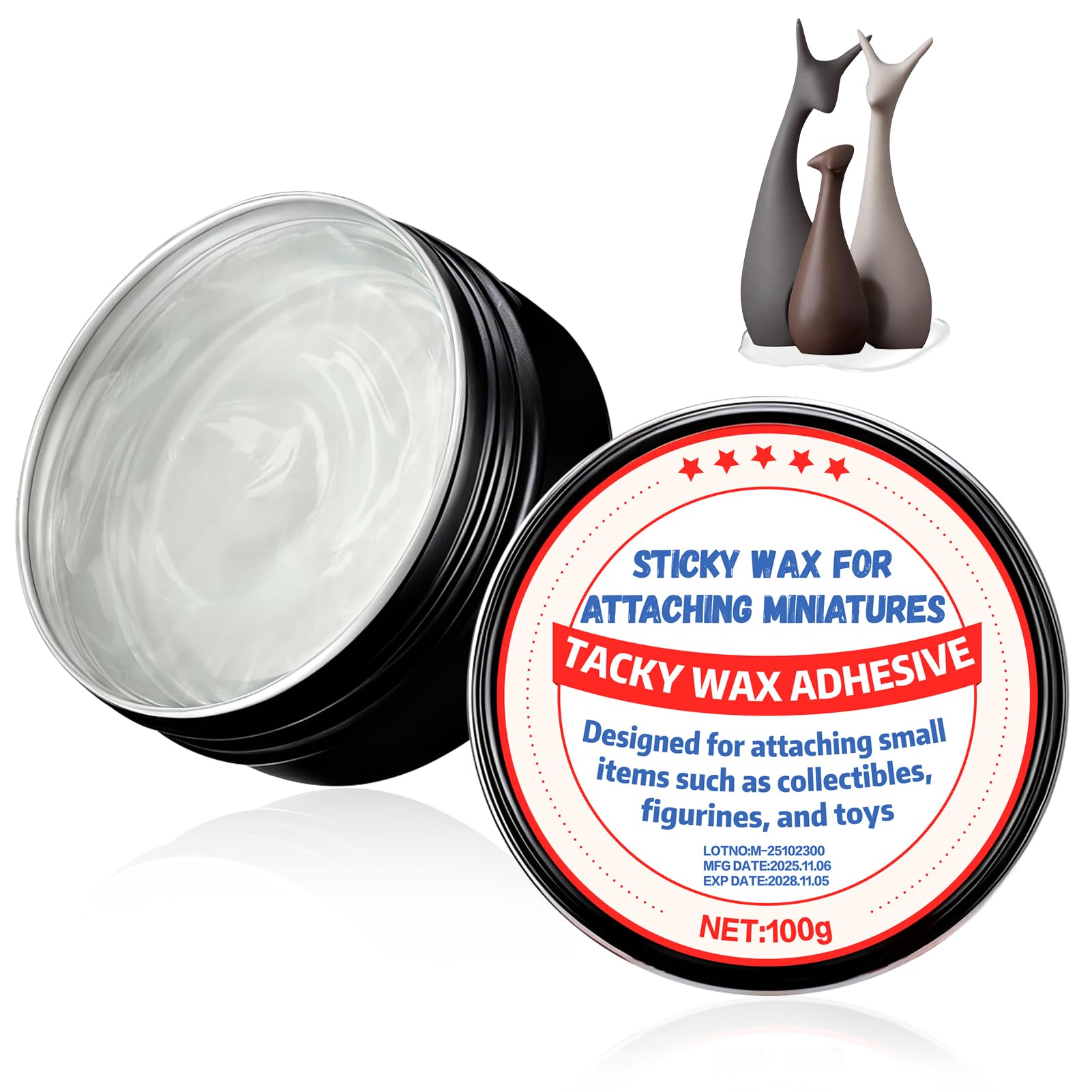 WEILAOK Tacky Wax Adhesive, Tacky Wax, Removable Tacky Glue, Adhesive Putty Specifically Designed for Fixed Miniature Models, Transparent and Residue-Free, 130g