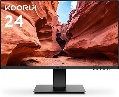KOORUI 24" FHD Monitor 1920x1080 75Hz VA Ultra-slim HDMI VGA VESA Mountable