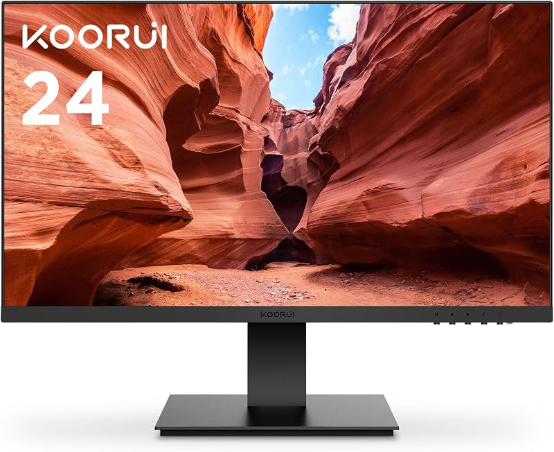 KOORUI 24" FHD Monitor 1920x1080 75Hz VA Ultra-slim HDMI VGA VESA Mountable