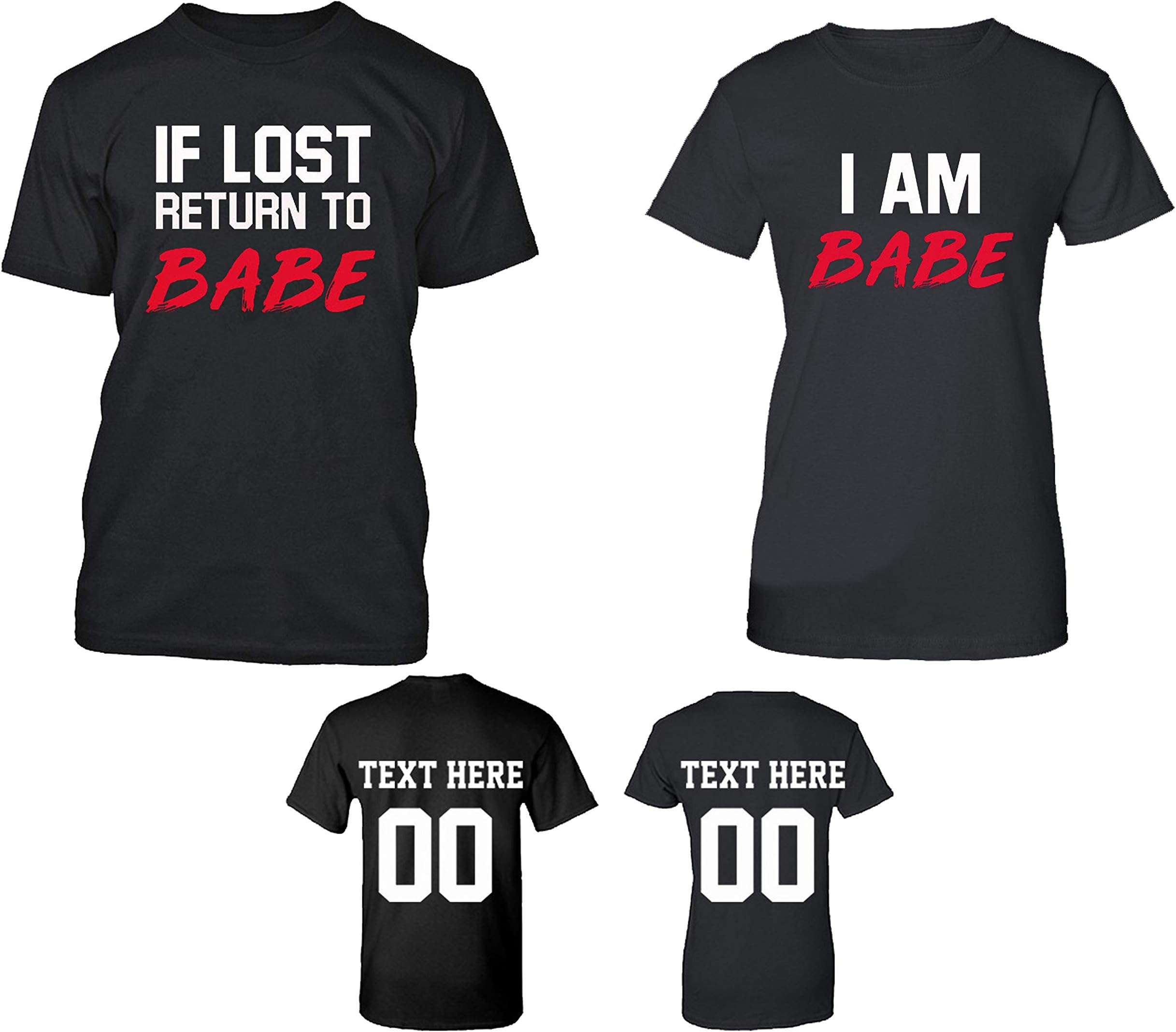 CRAZYDAISYWORLD If Lost Return to Babe Customized Text Name Design Couple Hoodie, Crewneck Sweatshirt, Tshirt, Tank top